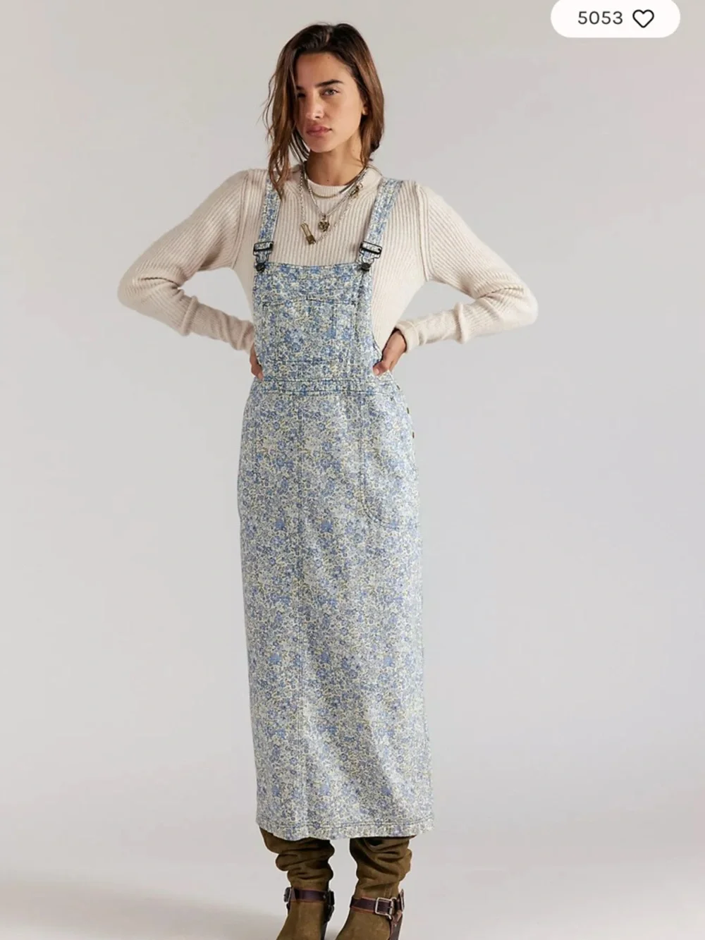 Free People Hanson Apron Midi Dress - Picture 1 of 7